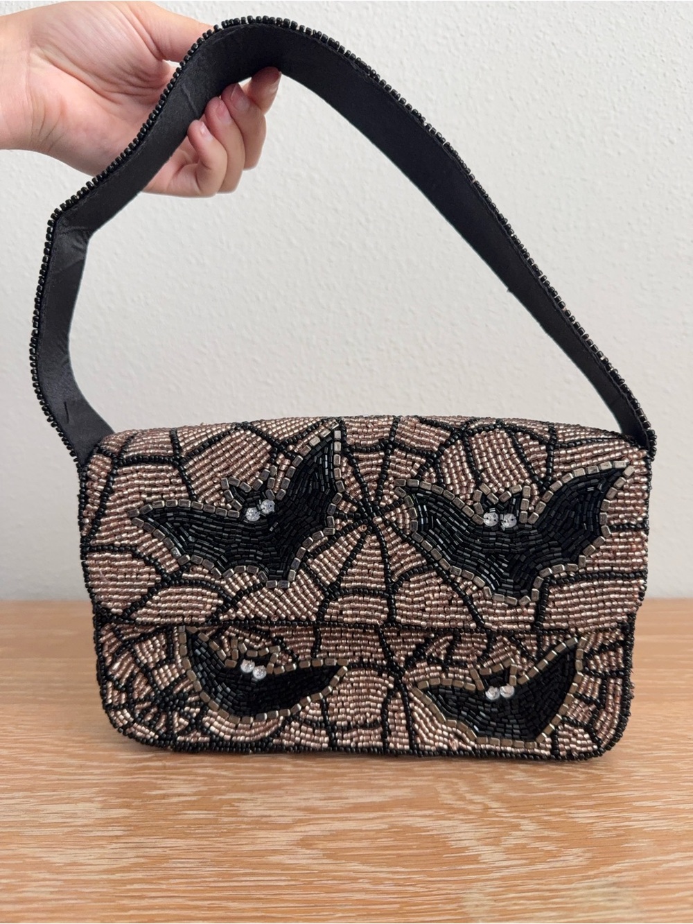 TJMaxx Beaded Bat Shoulder Bag Halloween